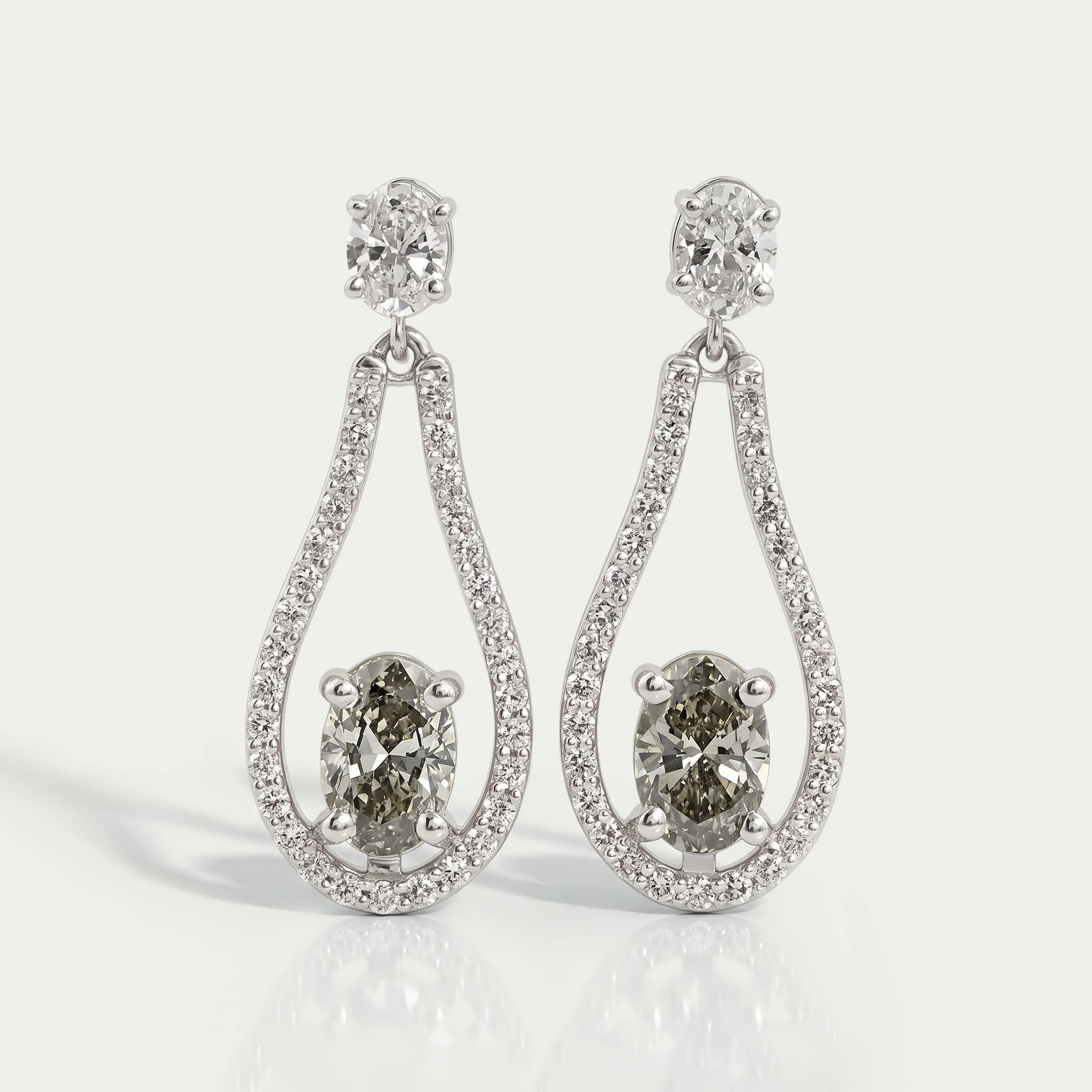 Diamond Layered Teardrop Dangle Earrings Earrings
