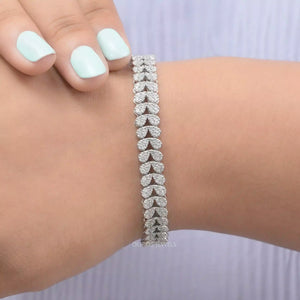 Bracelet de tennis avec diamants ronds de laboratoire