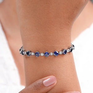 Sapphire Cushion Cut  Lab Grown Gemstone Bracelet