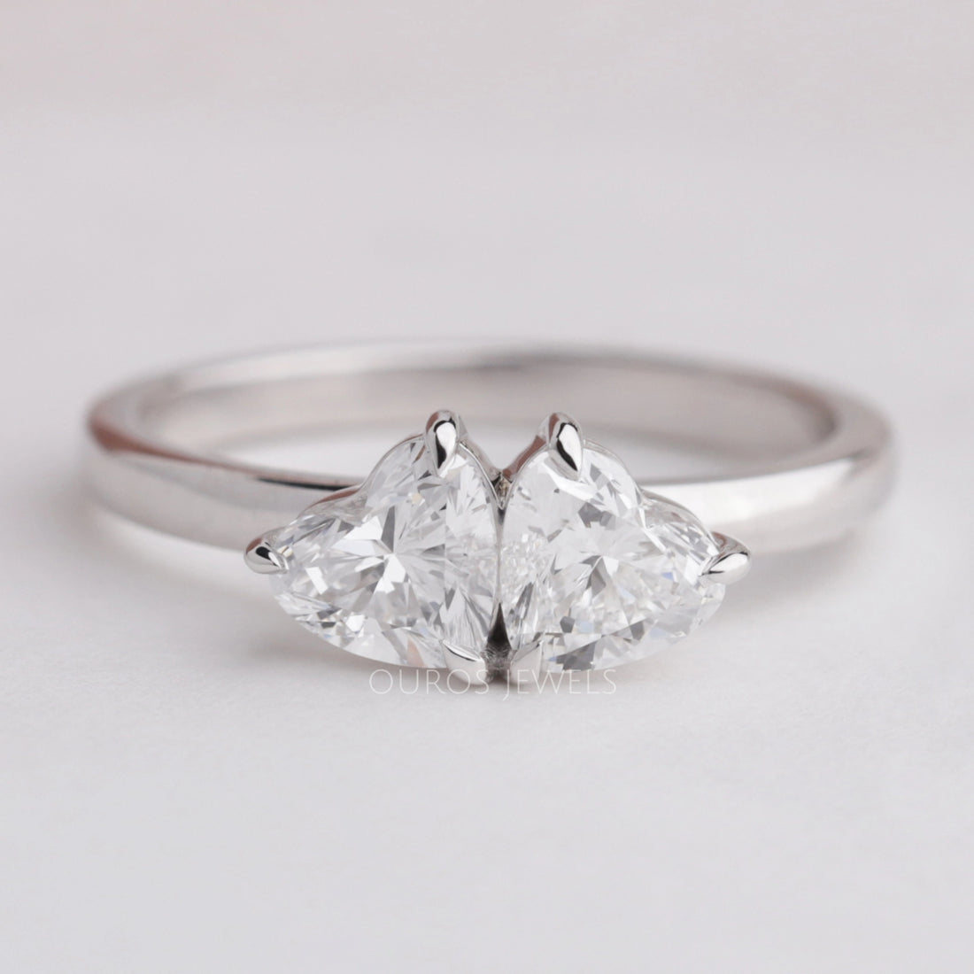 Double Heart Shape Diamond Romantic Ring