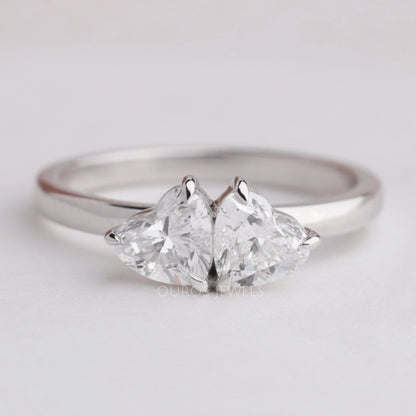 Double Heart Shape Diamond Romantic Ring