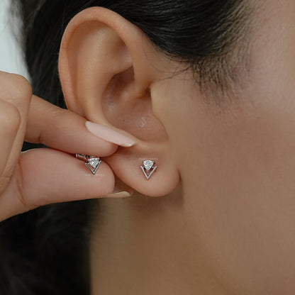 Double Triangle Lab Diamond Stud Earrings