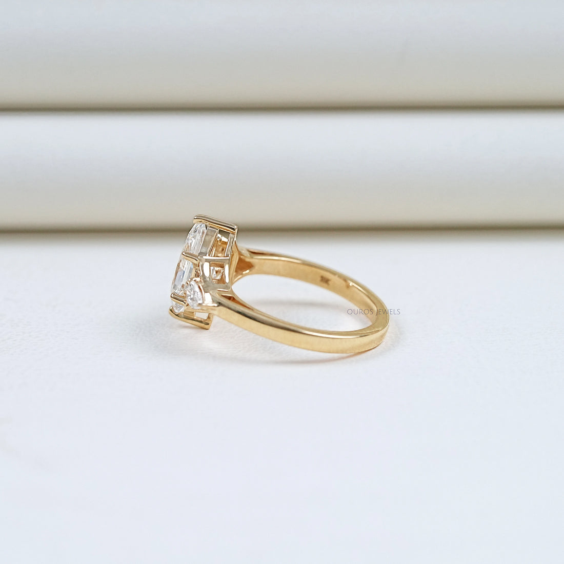 Dutch Marquise Cut Three Stone Engagement Ring Ring