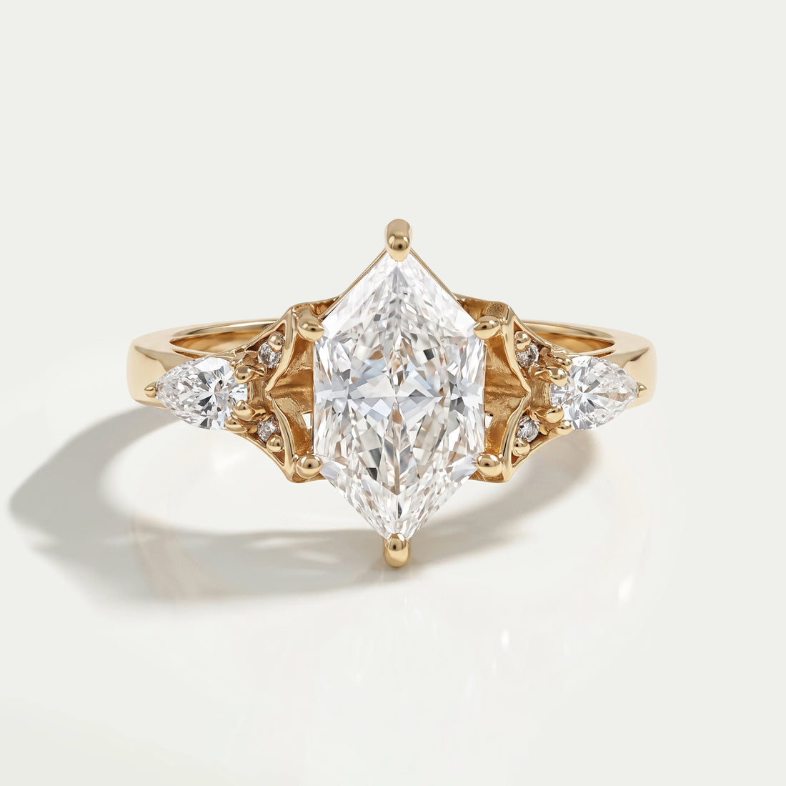Dutch Marquise Cut Three Stone Engagement Ring Ring