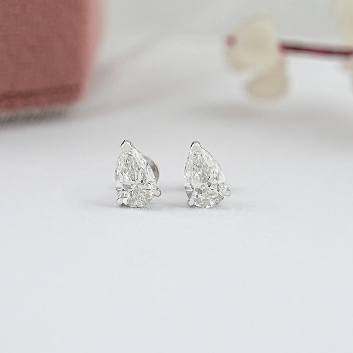 Pear Cut  Lab Diamond  Stud  Earrings