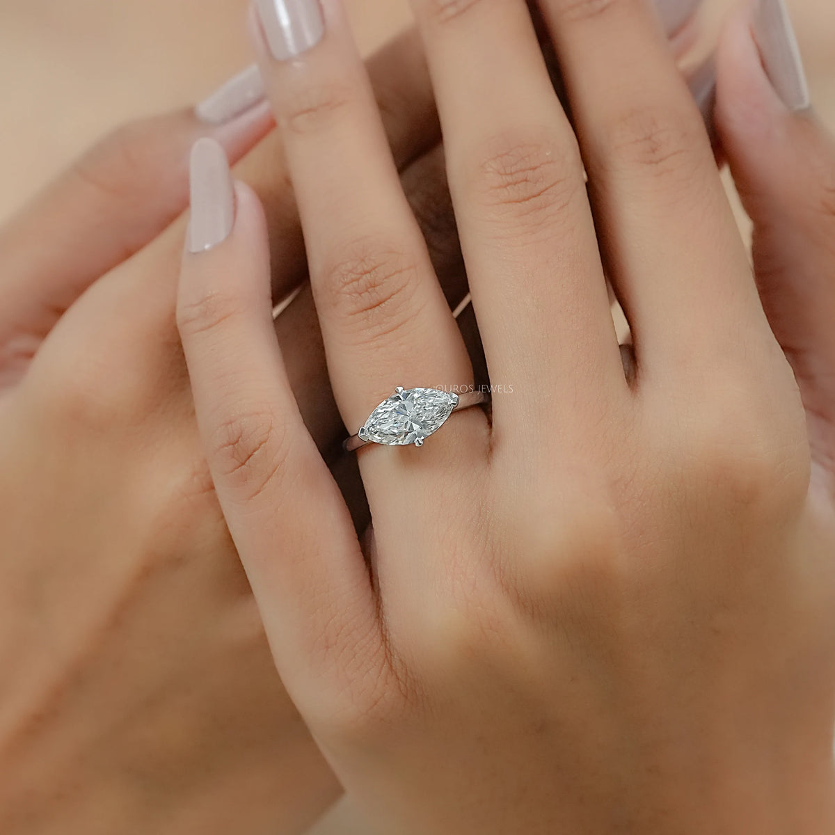 East West Marquise Diamond Solitaire Ring Ring