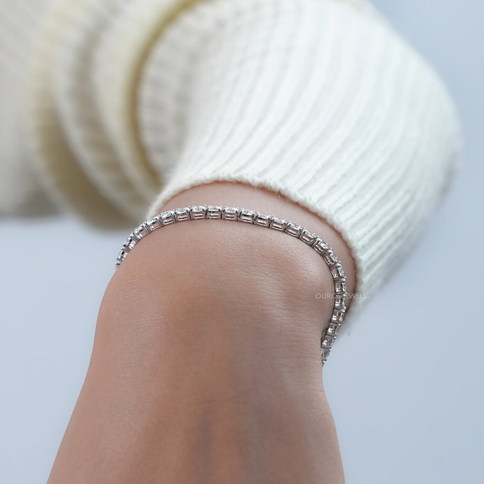 East West Oval Lab Diamond Tennis Bracelet
