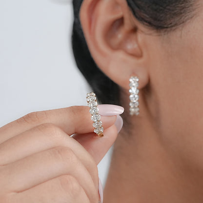 East West Oval Lab Grown Diamond Hoop Earrings Earrings