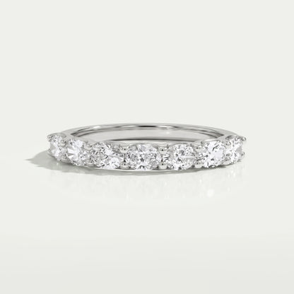 East West Oval Cut Lab Grown Diamond Wedding Band Rings