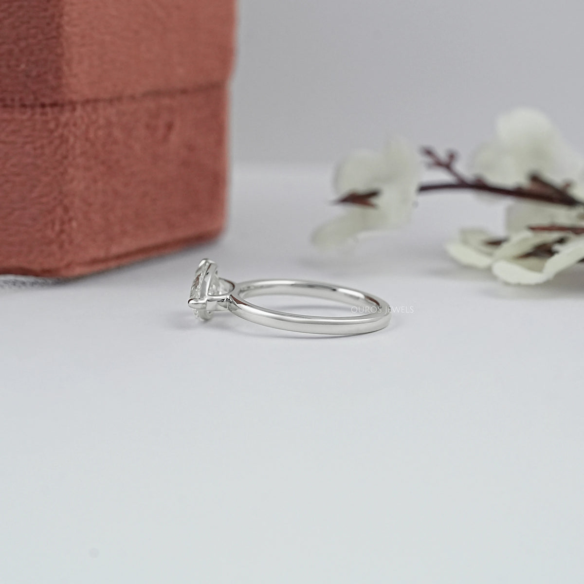 East West Pear Diamond Solitaire Engagement Ring Rings
