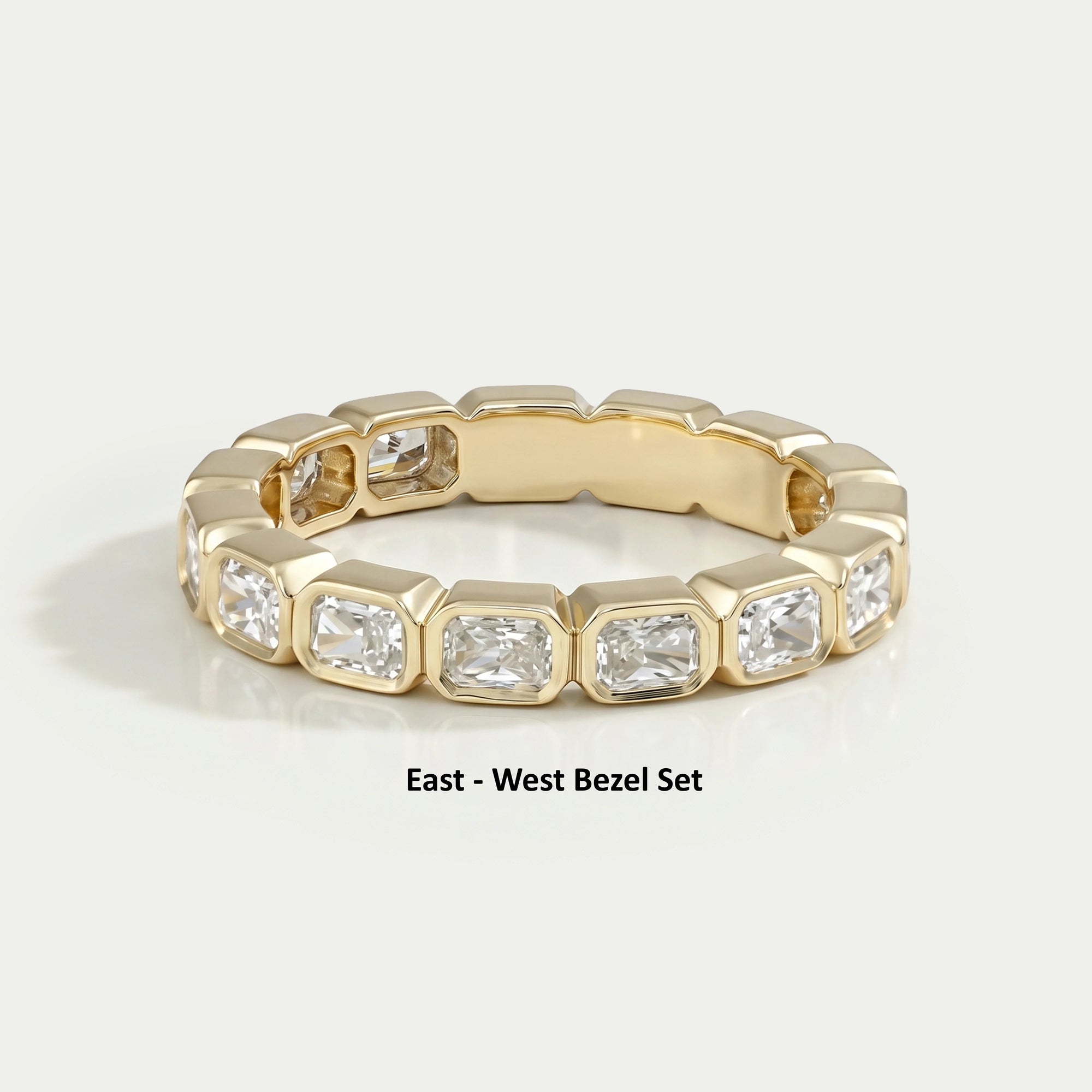 Radiant Lab Diamond Bezel Set Wedding Band