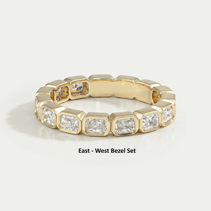 Radiant Lab Diamond Bezel Set Wedding Band