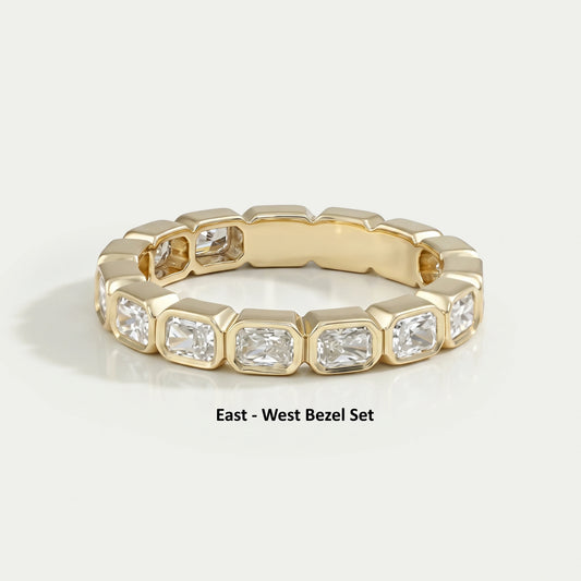 Radiant Lab Diamond Bezel Set Wedding Band