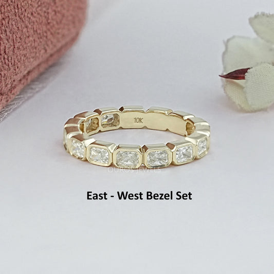 Radiant Lab Diamond Bezel Set Wedding Band