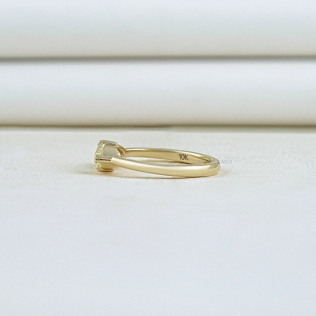 East West Step Cut Moval Lab Diamond Solitaire Ring Ring