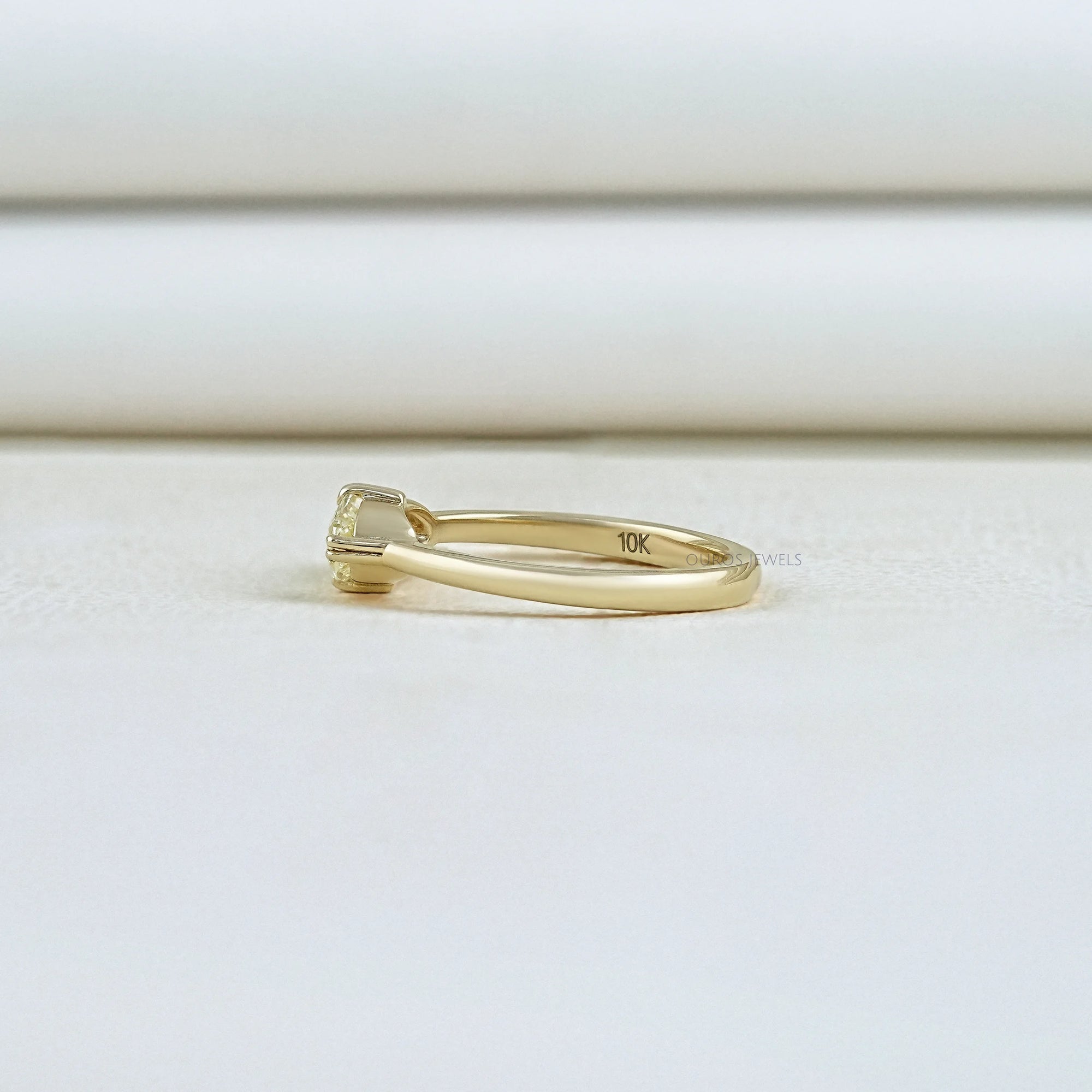 East West Step Cut Moval Lab Diamond Solitaire Ring Ring