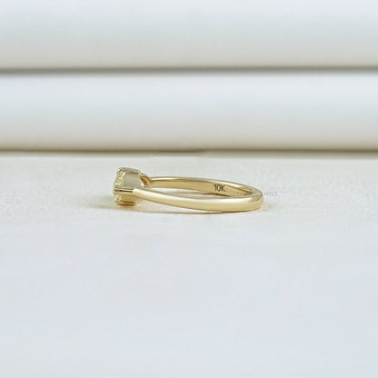 East West Step Cut Moval Lab Diamond Solitaire Ring Ring