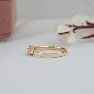 Baguette Cut Lab Diamond Dainty Ring