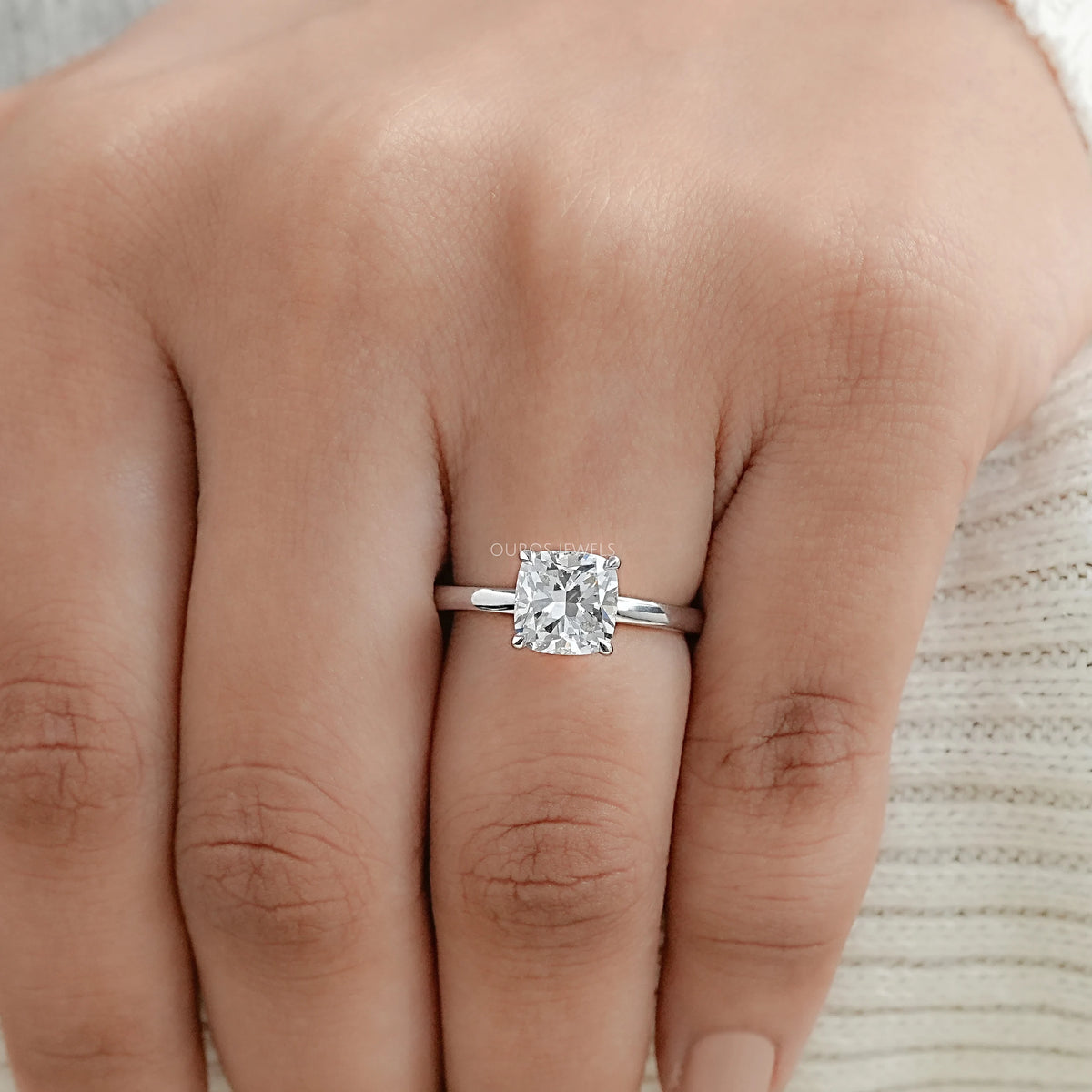 IGI Certified Cushion Cut Engagement Ring Ring