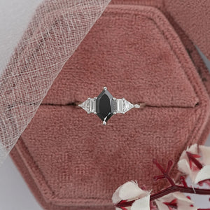 Dutch Marquise Black Diamond Anniversary Ring