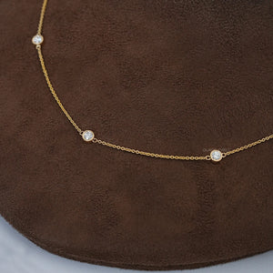 Round Lab Diamond By Yard Necklace