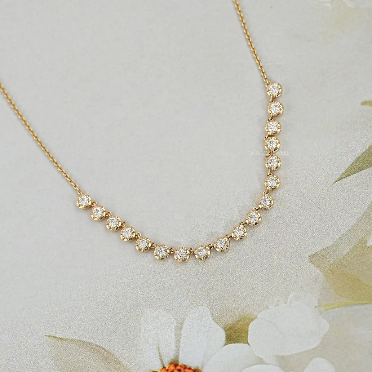 Old European Round Lab Grown Diamond Necklace Necklaces