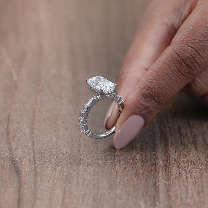 Radiant Cut Lab Diamond Engagement Ring