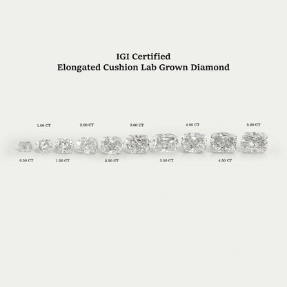 Certified Elongated Cushion Cut Lab Grown Diamond Loose