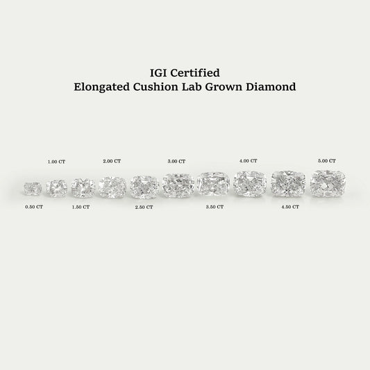 Certified Elongated Cushion Cut Lab Grown Diamond Loose