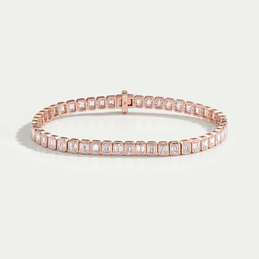 Emerald Cut Bezel Set Tennis Bracelet Bracelet