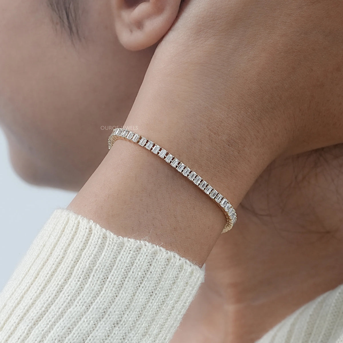 Lab Grown Emerald Cut Diamond Bracelet Bracelet