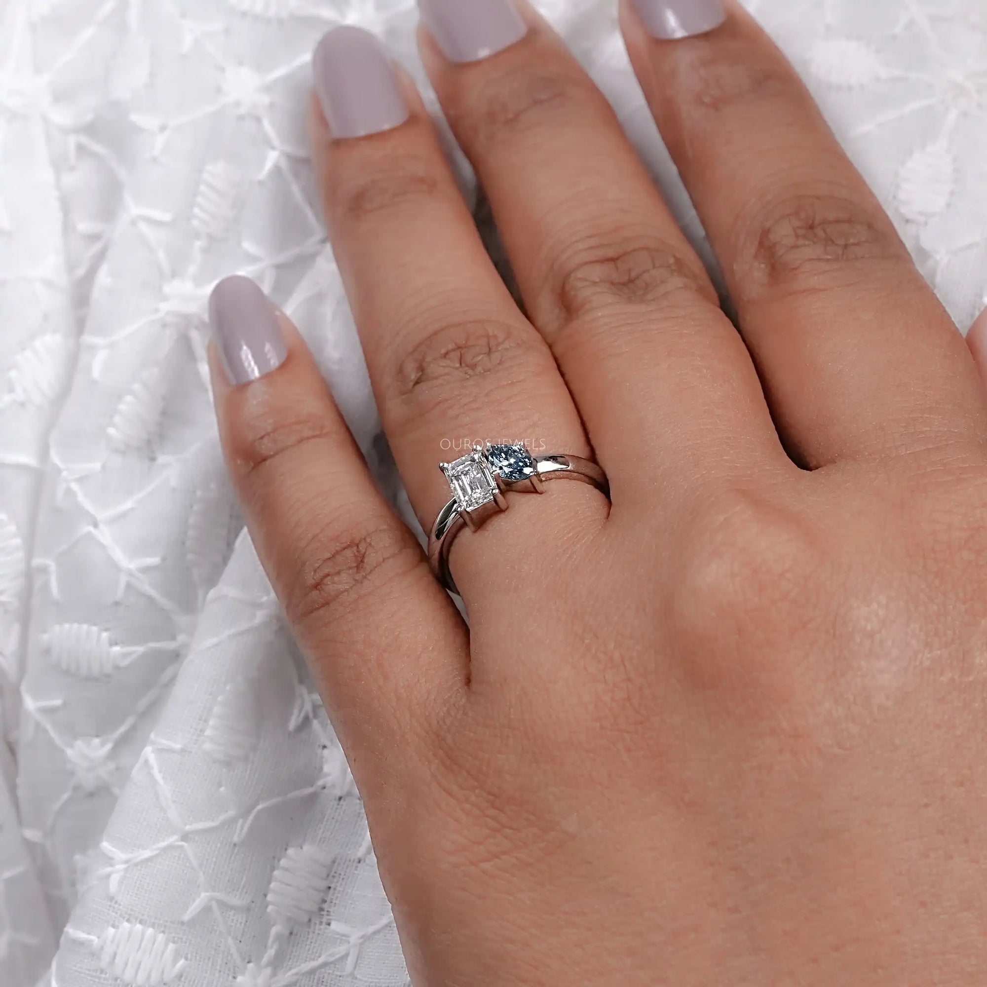 Two Stone Emerald Toi Et Moi Ring Rings