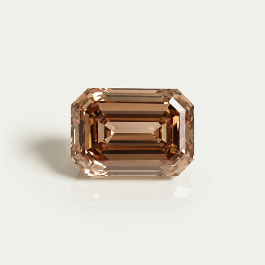 Champagne Emerald Cut Lab Grown Loose Diamond Loose