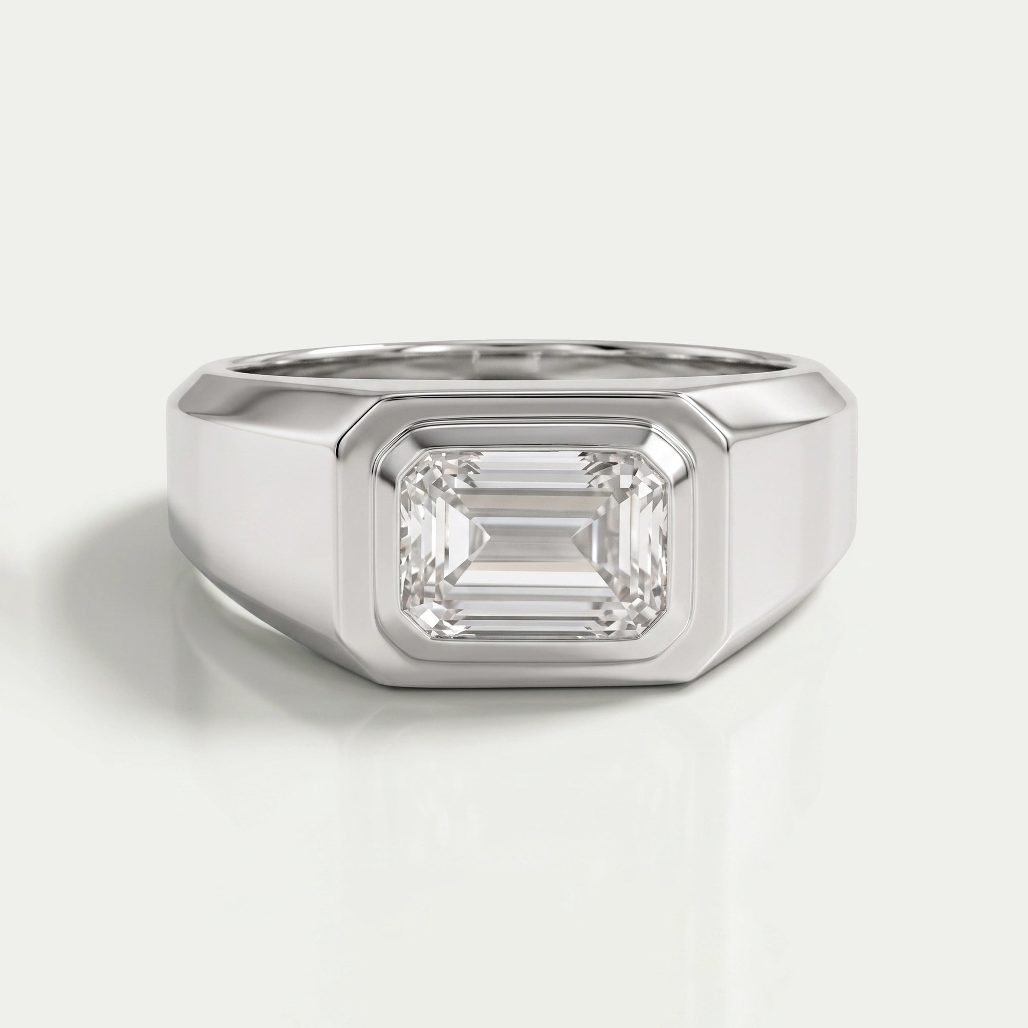 Emerald Cut Lab Diamond Men's Wedding Ring Ring