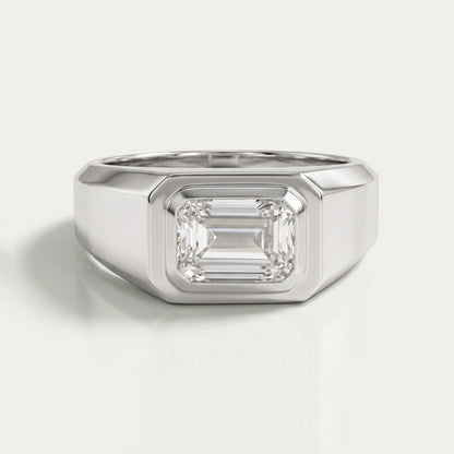Emerald Cut Lab Diamond Men's Wedding Ring Ring