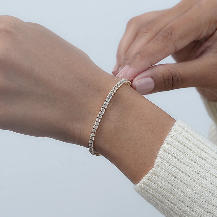 Lab Grown Emerald Cut Diamond Bracelet
