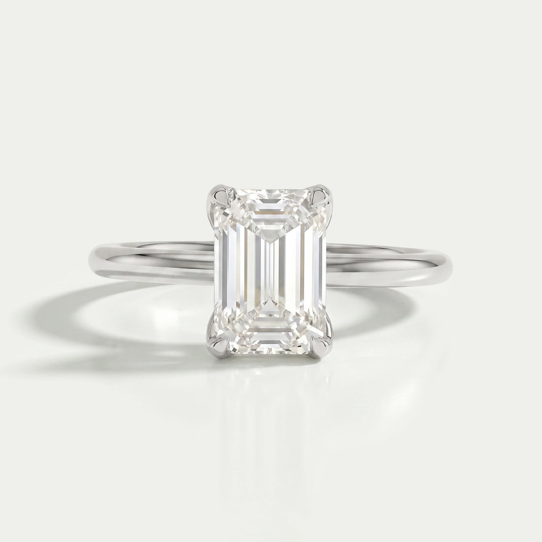 Emerald Cut Tulip Basket Set Engagement Ring Ring