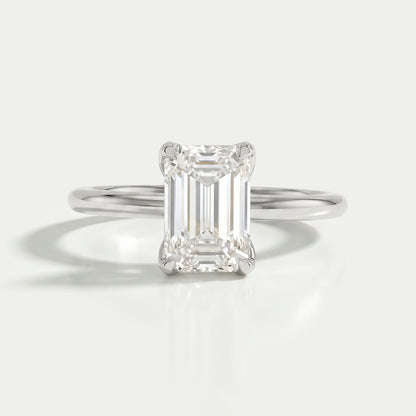 Emerald Cut Tulip Basket Set Engagement Ring Ring