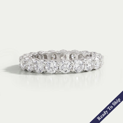 Round Lab Diamond Eternity Wedding Band Ring