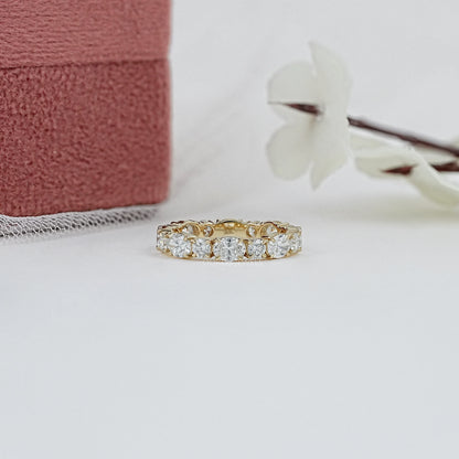 Oval And Round Diamond Eternity Band Ring