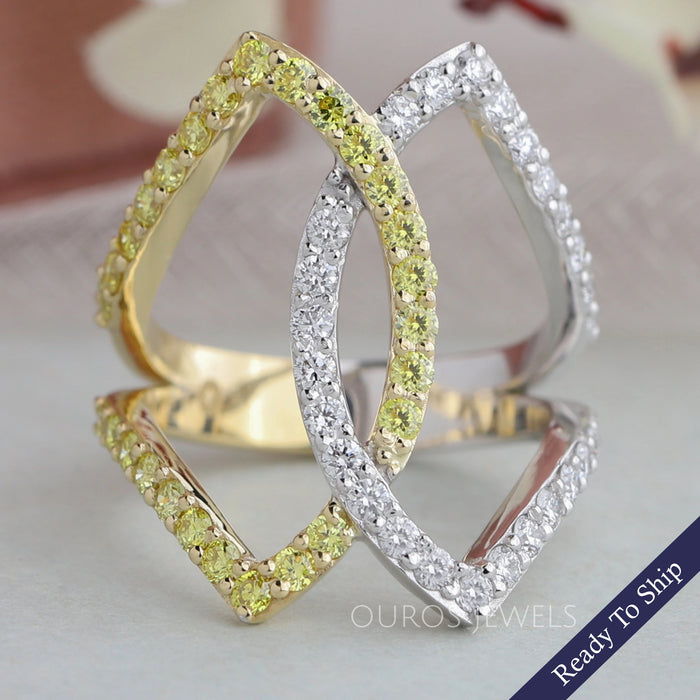 Bague de cocktail à coupe ronde