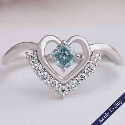 Heart Shape Cushion Diamond Dainty Ring