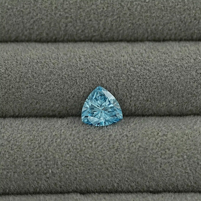 Fancy Vivid Blue Trillion Cut Lab Grown Diamond