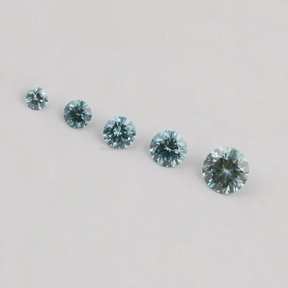 Colored Blue Round Cut Lab Diamond