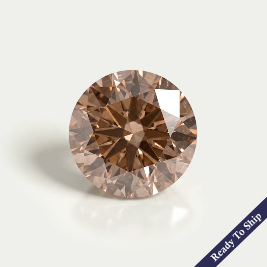 Fancy Champagne Round Cut Lab Diamond Loose Loose