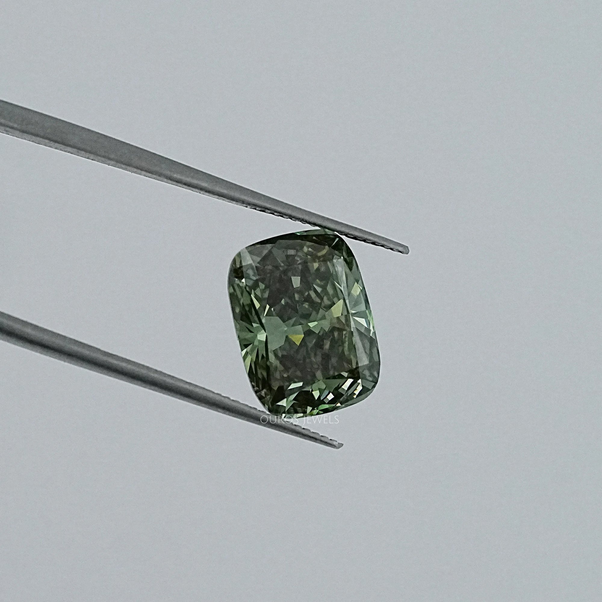 Fancy Deep Green Cushion Lab Diamond Loose