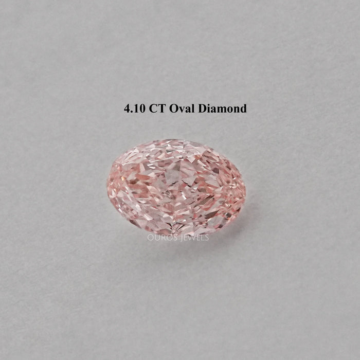 Diamant de laboratoire taille ovale rose intense fantaisie