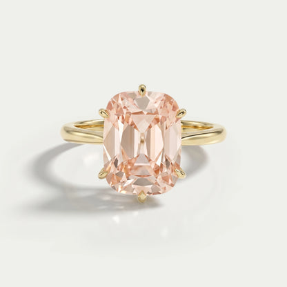 Fancy Intense Pink Old Mine Cushion Cut Solitaire Ring Ring