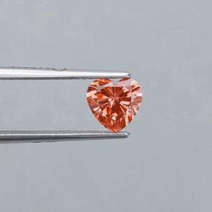 Diamant rose vif de 0,90 carat, taillé en cœur, cultivé en laboratoire