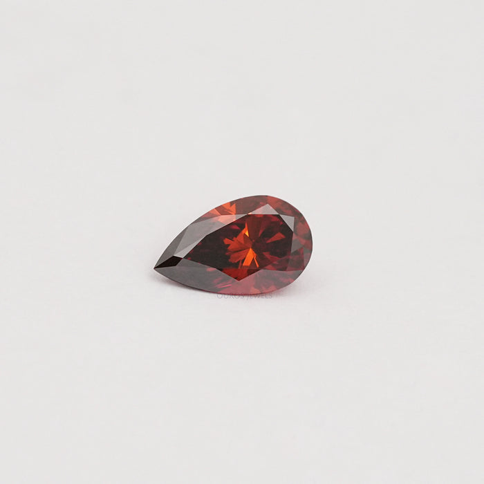 fancy red pear shape lab diamond